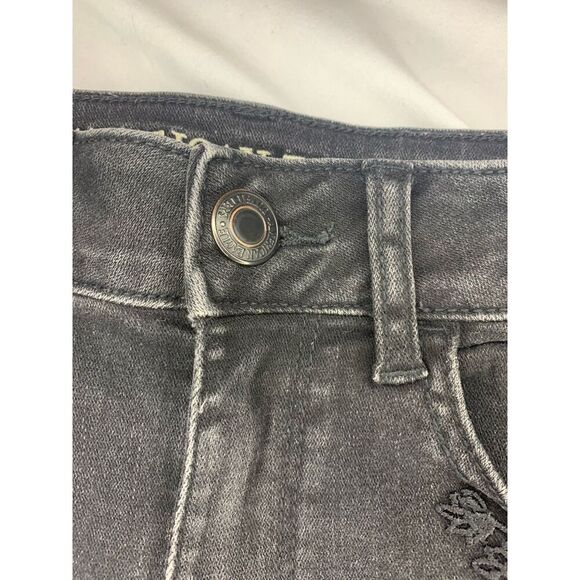 American-eagle-outfitters Women's Black Hi-Rise Shortie Flower Overlay Sz 0 - Picture 6 of 7